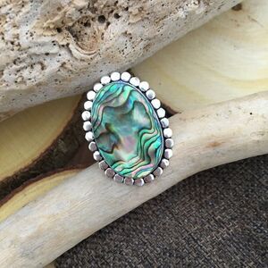 Abalone Sterling Silver Ring Size 7